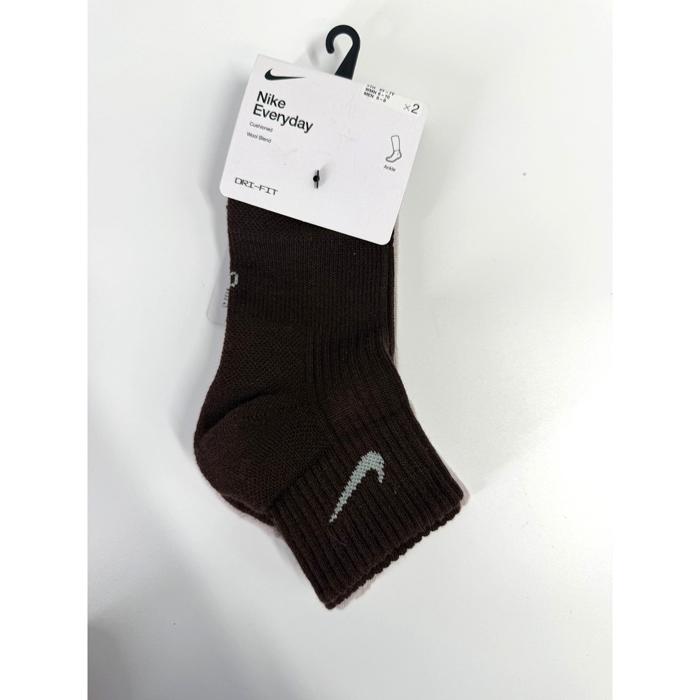 Nike Everyday Wool Blend Cushioned Ankle Socks 2pk W6-10 M6-8 DQ6397-907